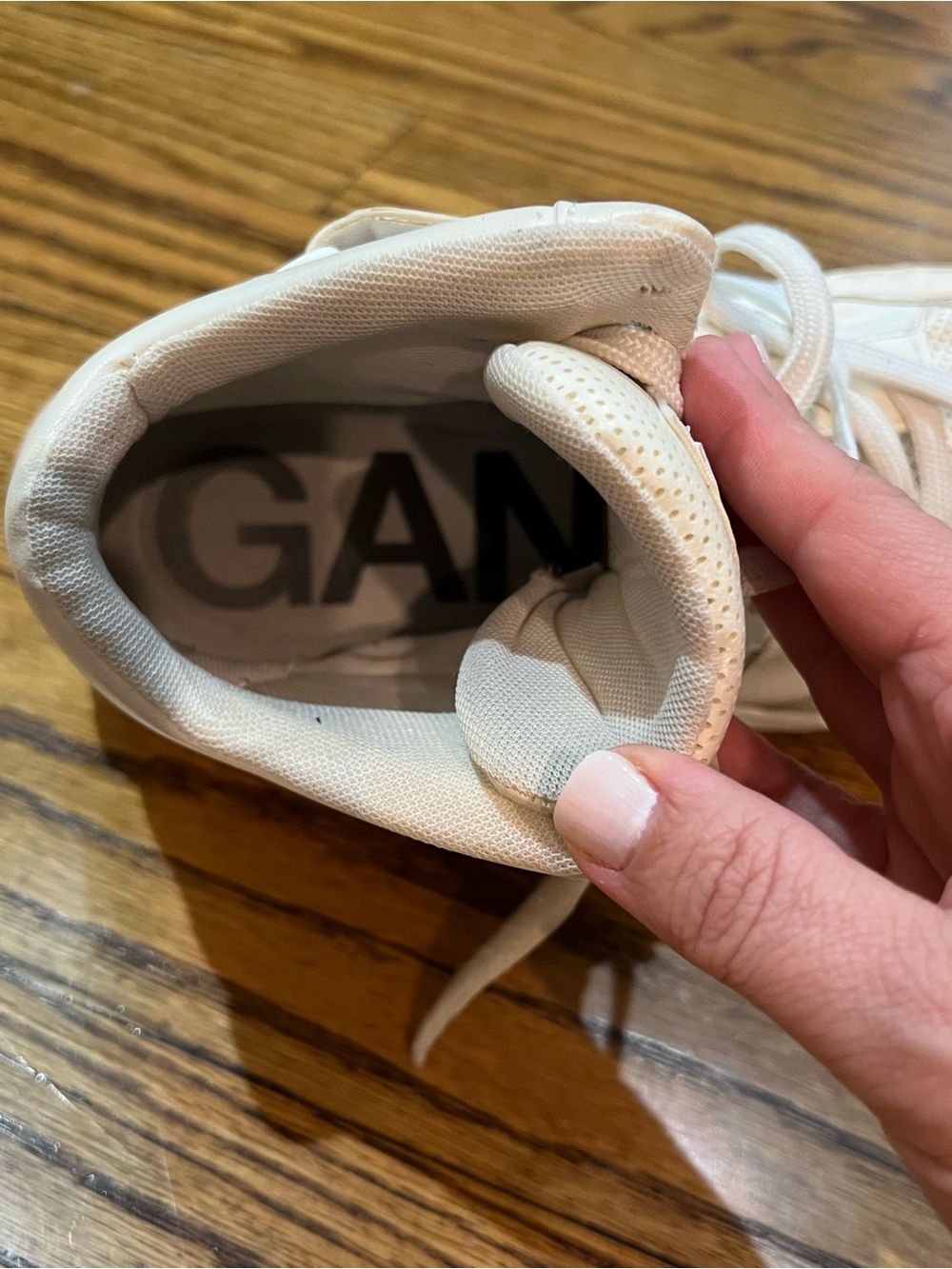 GANNI Women’s Sporty Mix High-Top Sneakers Sz 40 White/Egret Vegan Streetwear - Picture 12 of 16
